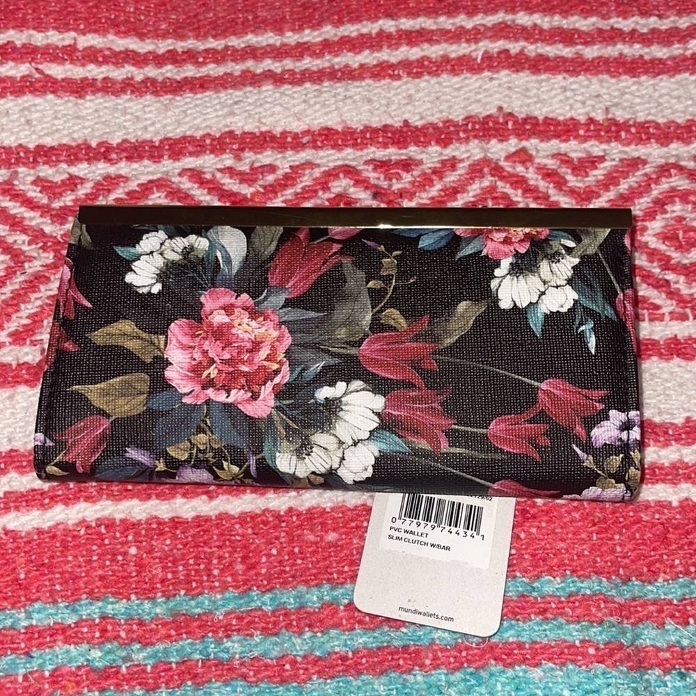 Mundi Slim Clutch Wallet Midnight Garden Fl - Picture 2 of 8
